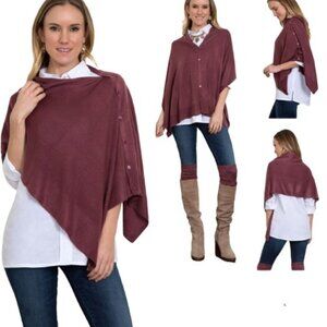 Simply Noelle Lightweight Shrug Wrap | Red Maroon | One Size